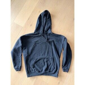 All Saints Sweatshirt Men Small Black Fleece Crewneck Pullover Double Zip Logo